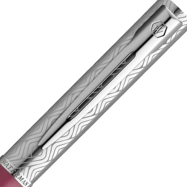 Waterman Allure Deluxe Pink CT ballpoint pen with stainless steel lacquer finish and pink body