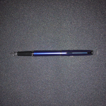 WATERMAN Metropolitan Essential Fountain Pen in bright blue with stainless steel satin lacquer finish and fine nib
