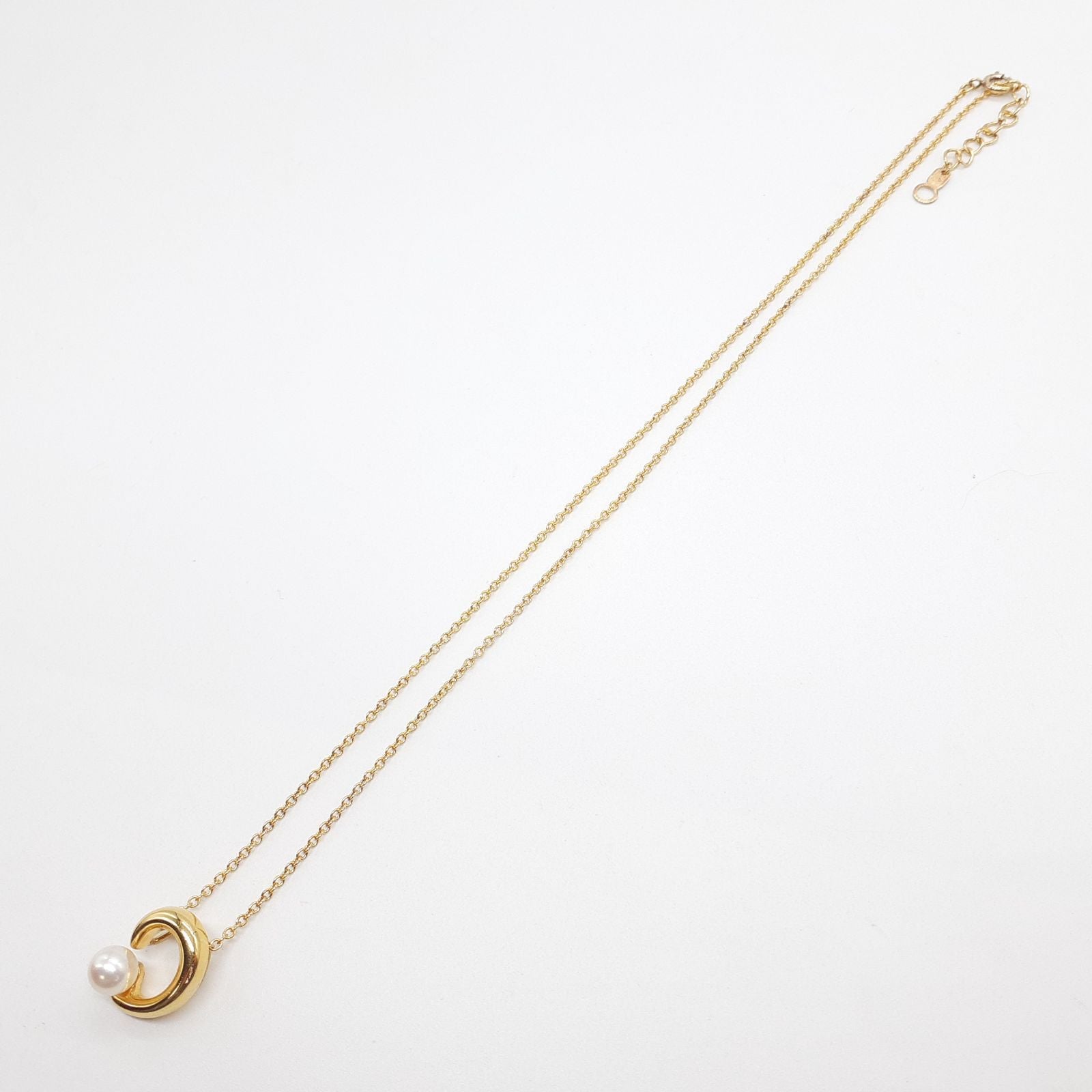 Tasaki necklace with gold coated SILVER 925 featuring an Akoya pearl on a 41cm chain with extender