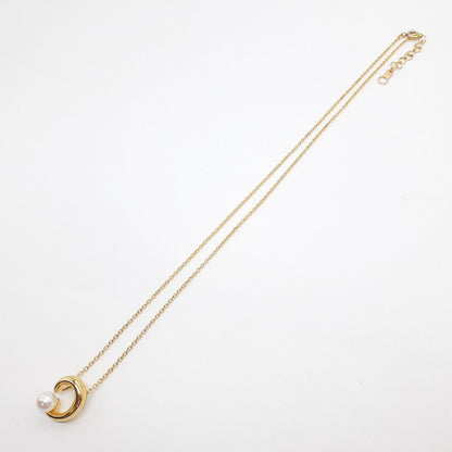 Tasaki necklace with gold coated SILVER 925 featuring an Akoya pearl on a 41cm chain with extender