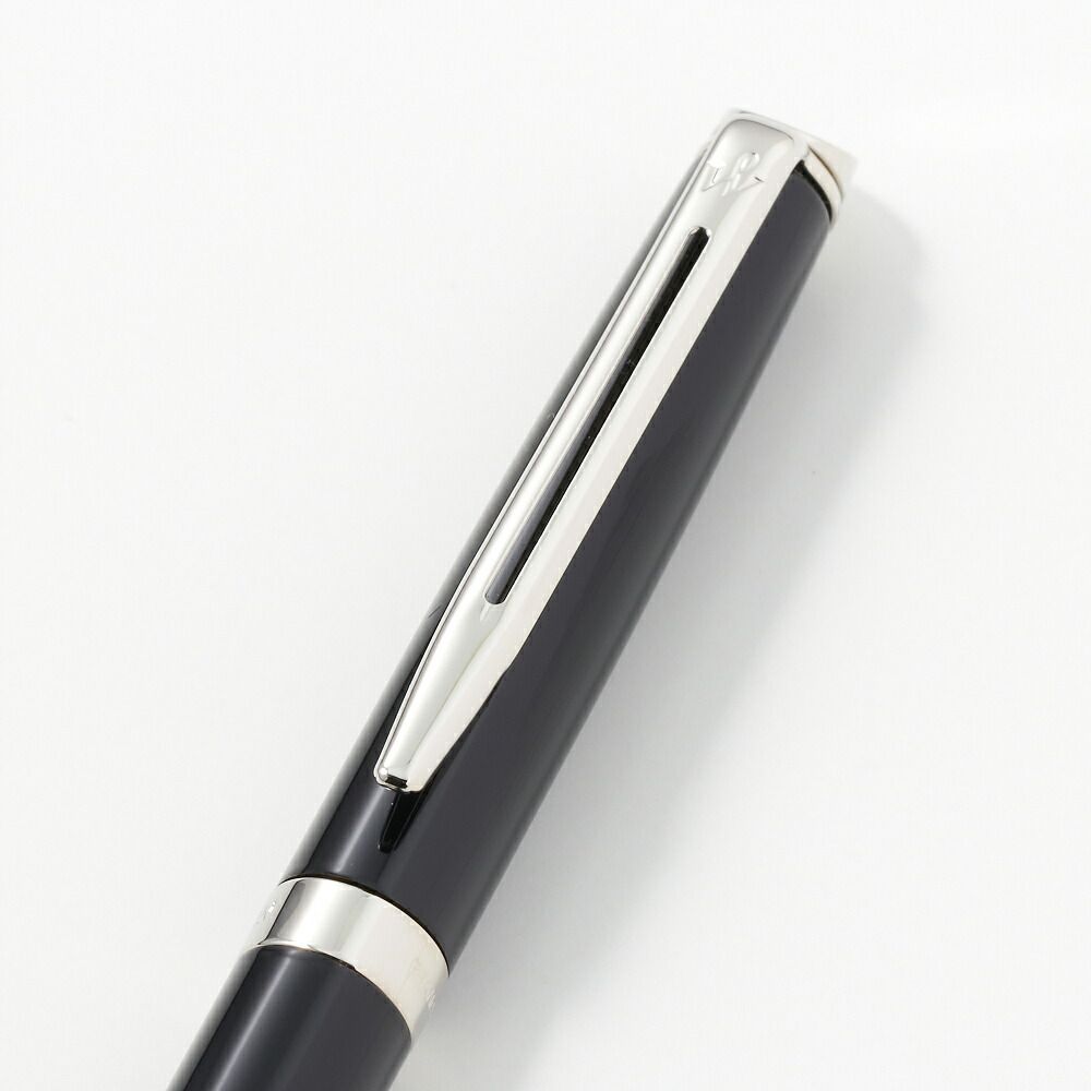 Waterman Metropolitan Essential black ballpoint pen with chrome trim and comfortable grip