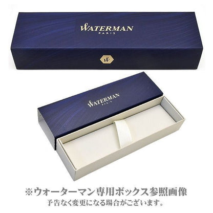 Waterman Allure Deluxe blue ballpoint pen with slide-lock, sleek 137mm length and silver trim
