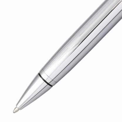 Cross Coventry NAT0662-7 Chrome ballpoint pen with brass base and chrome plating, twist mechanism, shown uncapped