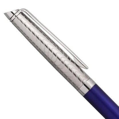 WATERMAN Metropolitan DX Blue Wave ballpoint pen with blue wave lacquer finish and stainless steel cap