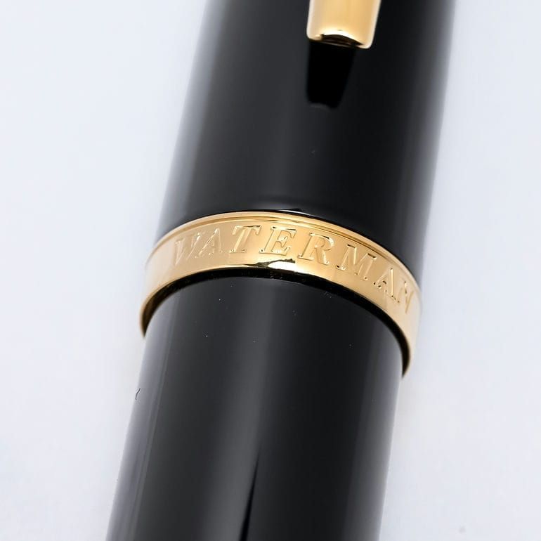 Waterman Carene black and gold ballpoint pen with twist mechanism and refill tips in genuine box