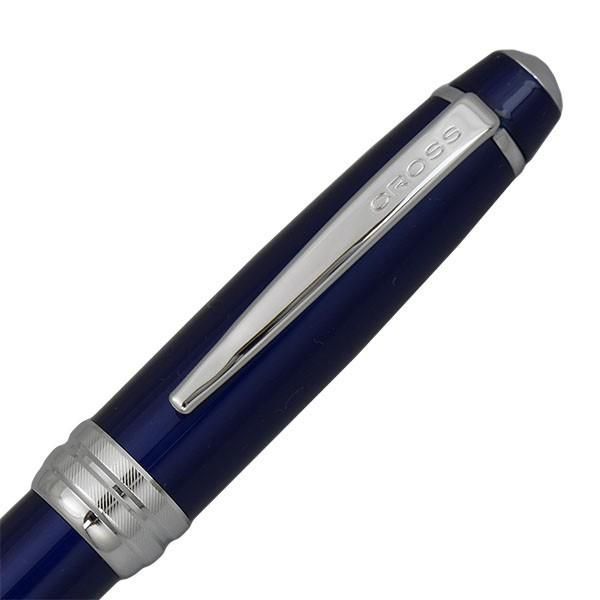 CROSS Bailey Blue ballpoint pen AT0452-12 with twist mechanism, brass and chrome finish, 136mm length