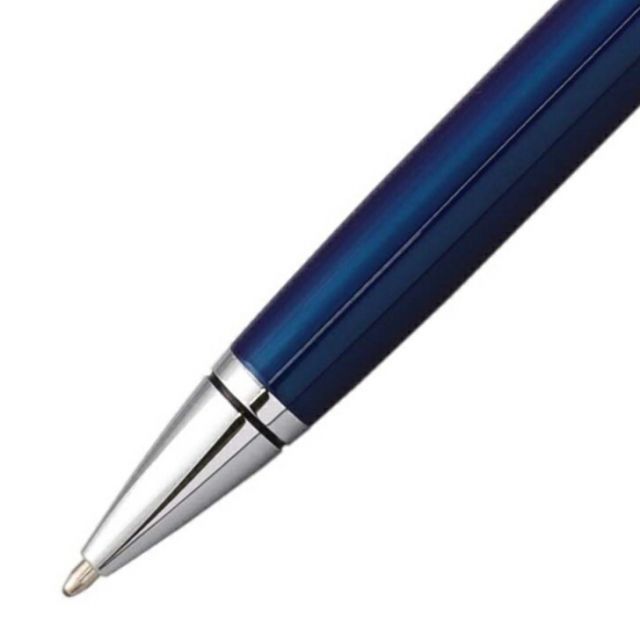 Snubbull Law Kuro Blue Lacquer Ballpoint Pen with brass base and chrome plate in blue lacquer finish