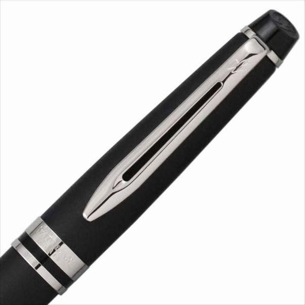 WATERMAN Expert Essential Matte Black ballpoint pen with brass lacquered body and nickel palladium clip