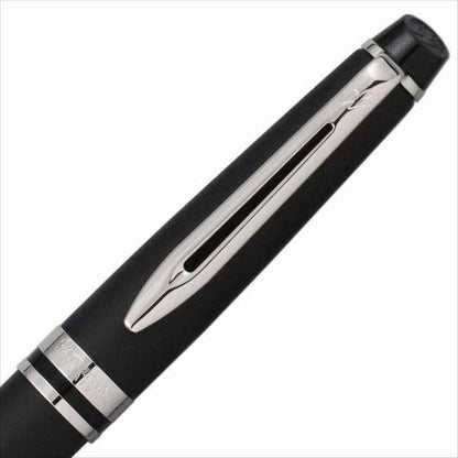 WATERMAN Expert Essential Matte Black ballpoint pen with brass lacquered body and nickel palladium clip