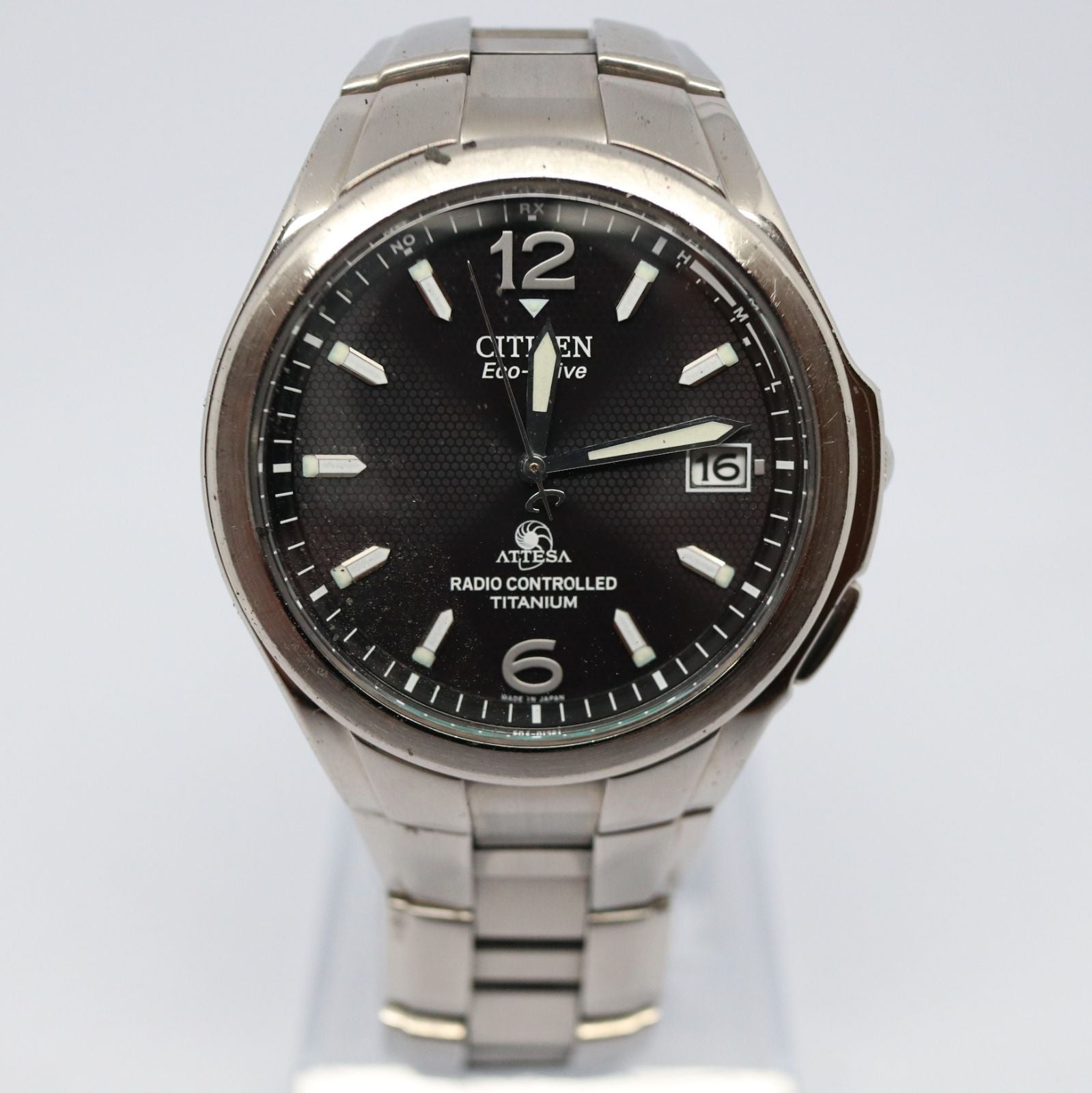 Citizen Attesa H410-T003788 Eco Drive radio signal reception watch with titanium case and bracelet