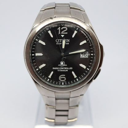 Citizen Attesa H410-T003788 Eco Drive radio signal reception watch with titanium case and bracelet