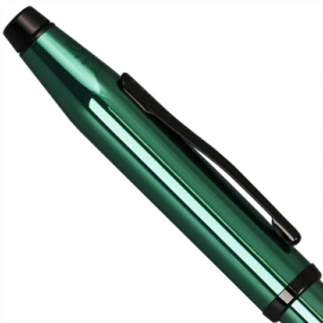 CROSS Century NAT0082WG-139 translucent green lacquer ballpoint pen with silver accents, 140mm length