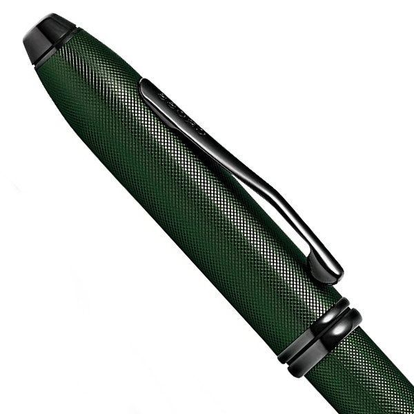 CROSS Townsend Midnight Green Kuro twist ballpoint pen with black medium refill and sleek green body