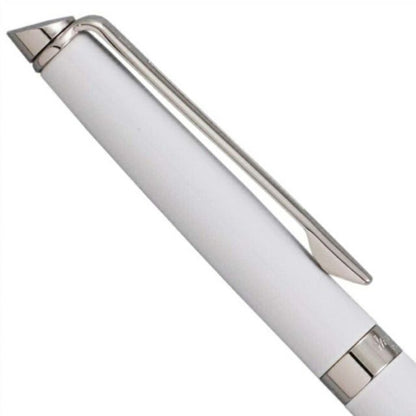 Waterman Metropolitan Essential White CT ballpoint pen with silver trim and sleek white barrel