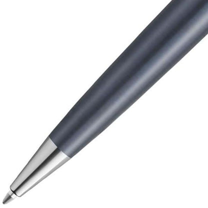 Waterman Expert Deluxe Steel Gray CT ballpoint pen with twist mechanism and brass PVD finish