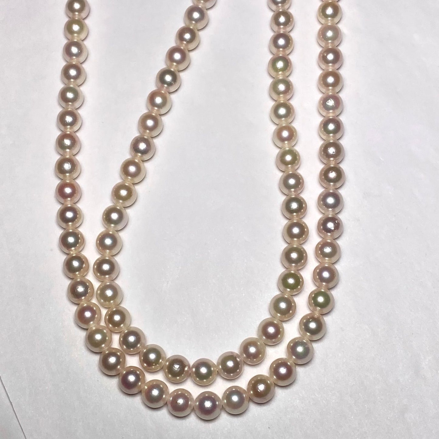 Akoya pearl Tenyo Class long necklace with 6.5-7.0mm pearls measuring 80cm