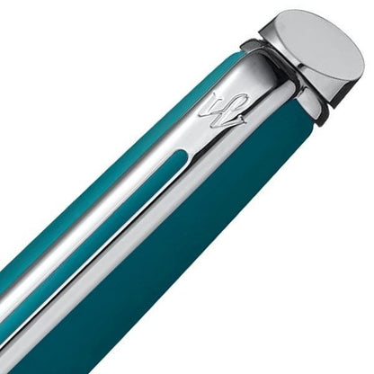 Waterman Metropolitan Essential Green CT oil-based ballpoint pen with black fine point and twist mechanism