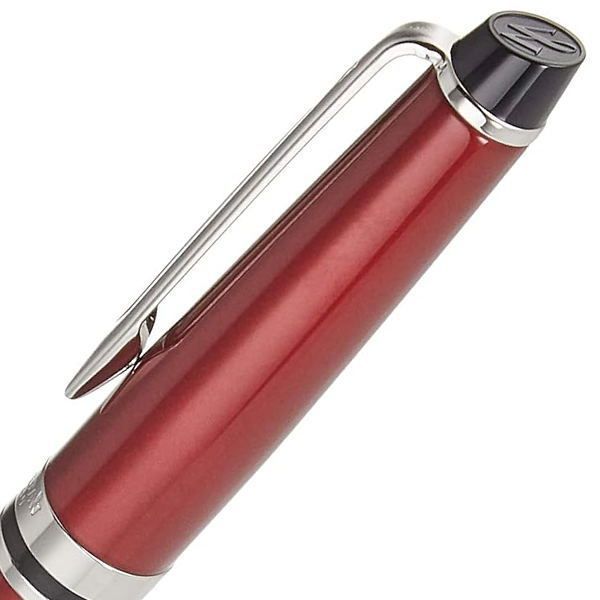 Waterman Expert Essential Dark Red CT ballpoint pen with brass lacquered finish and nickel palladium clip