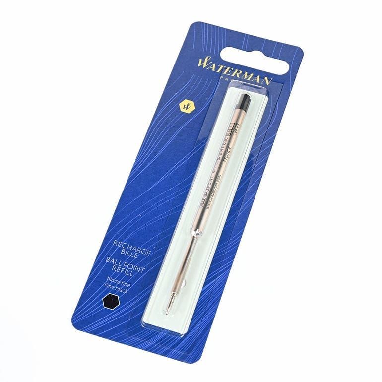 Waterman Carene black and gold ballpoint pen with twist mechanism and refill tips in genuine box