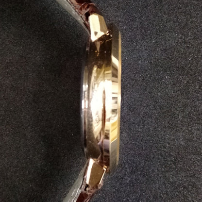 Citizen Dress Watch DR-70 with gold stainless steel case and original crocodile leather band