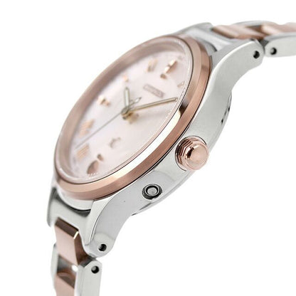 Citizen xC ladies watch ES9496-64W with silver beige dial and pink gold super titanium band