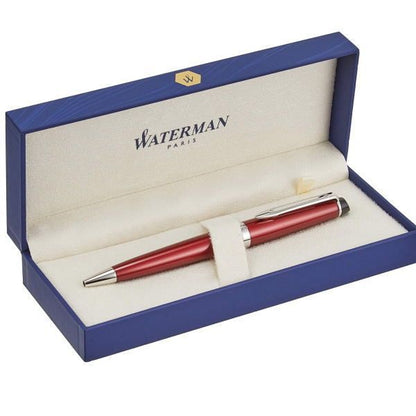 Waterman Expert Essential Dark Red CT ballpoint pen with brass lacquered finish and nickel palladium clip