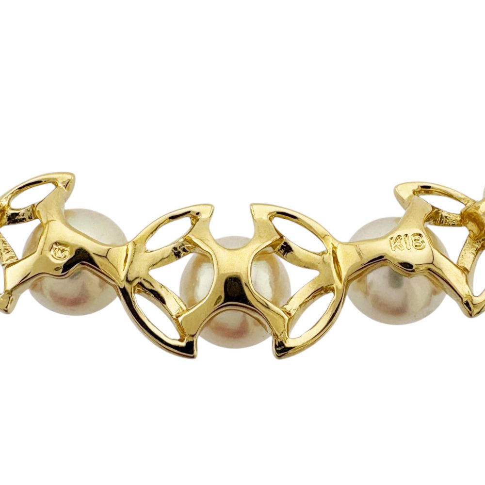 Mikimoto 18K yellow gold necklace with a single Akoya pearl for ladies, weighing 5.8g