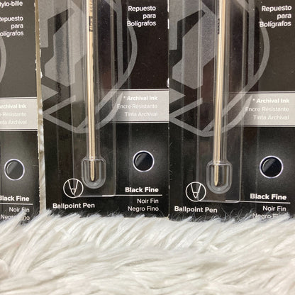 Set of seven CROSS Kuro ballpoint pen refills in black and brown with model numbers 8513 and 8514
