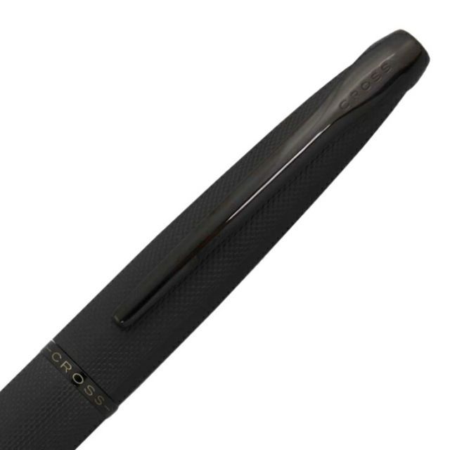 CROSS ATX Brush Finish Black ballpoint pen model 882-41 with twist mechanism and polished black PVD finish