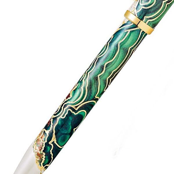 Cross Wonderlust Borneo gel pen with brass body, ivory pearl lacquer, sublimation print, and chrome accents