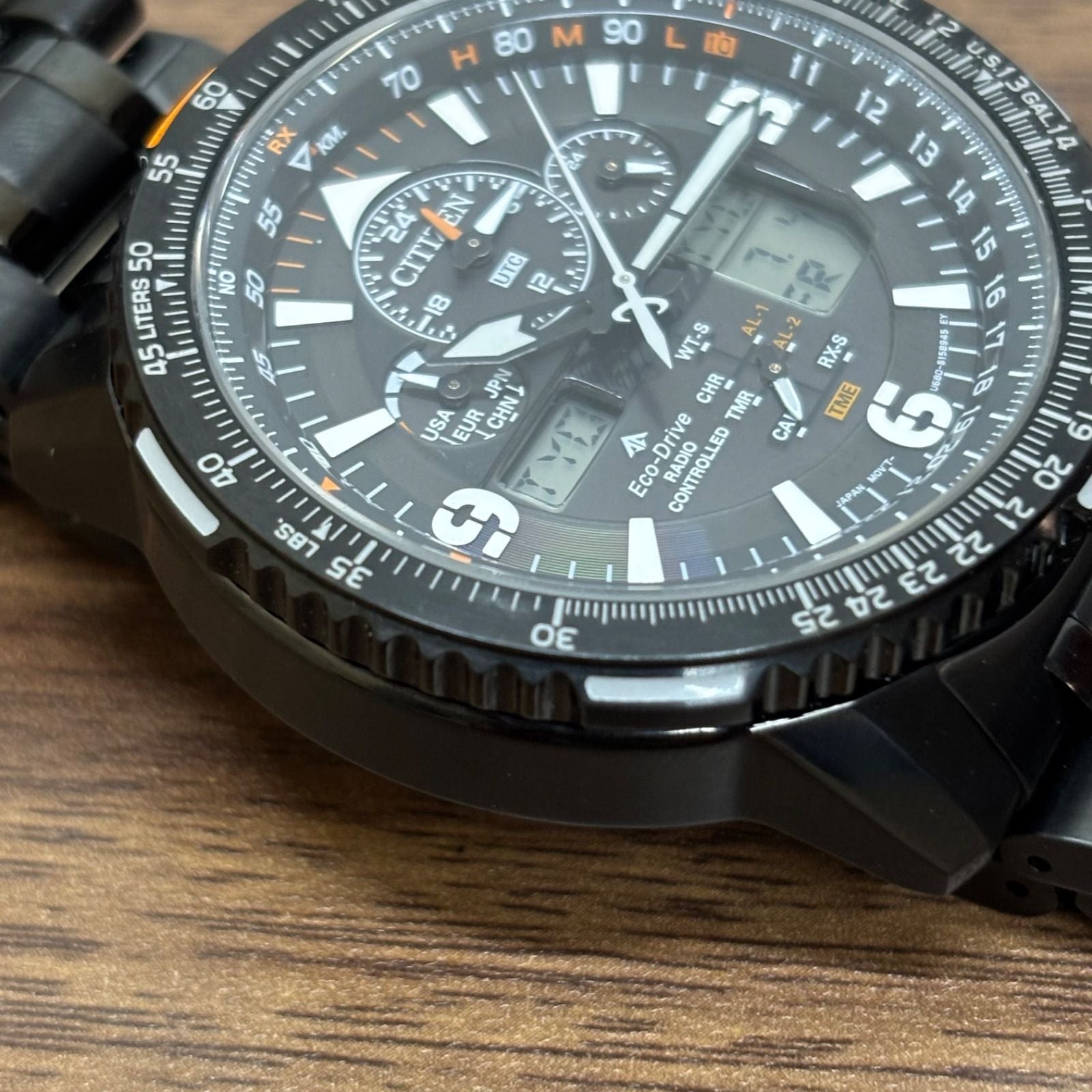 Citizen Promaster Eco-Drive Skyhawk JY8075-51E watch with round stainless steel case and sapphire glass