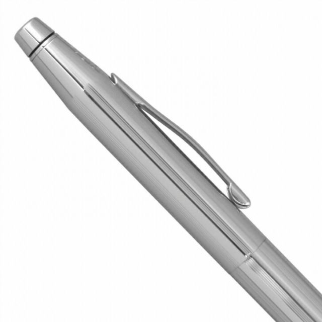 CROSS Classic Century AT0085-108 chrome ballpoint pen with water-based ink, closed and uncapped views