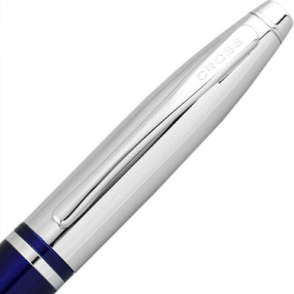 CROSS Kurutsubo Blue Ballpoint Pen AT0112-3 with blue barrel and silver accents