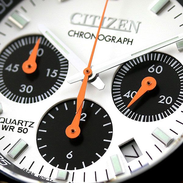 Citizen Tsuno Chrono Collection watch AN3660-81A with white dial and silver stainless mesh band