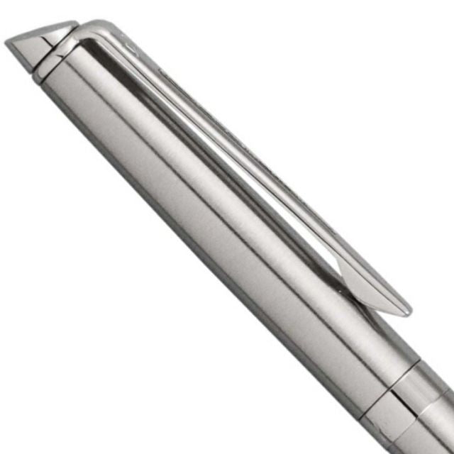 Waterman Metropolitan Essential Stainless Steel Ballpoint Pen CT S0920460 with silver finish and clip