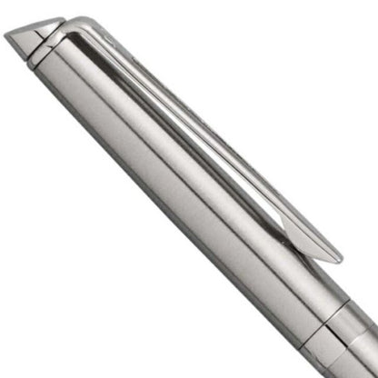 Waterman Metropolitan Essential Stainless Steel Ballpoint Pen CT S0920460 with silver finish and clip