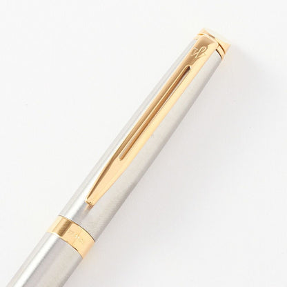 Waterman Metropolitan Essential pen in stainless steel with silver and gold finish, 13.5 cm length