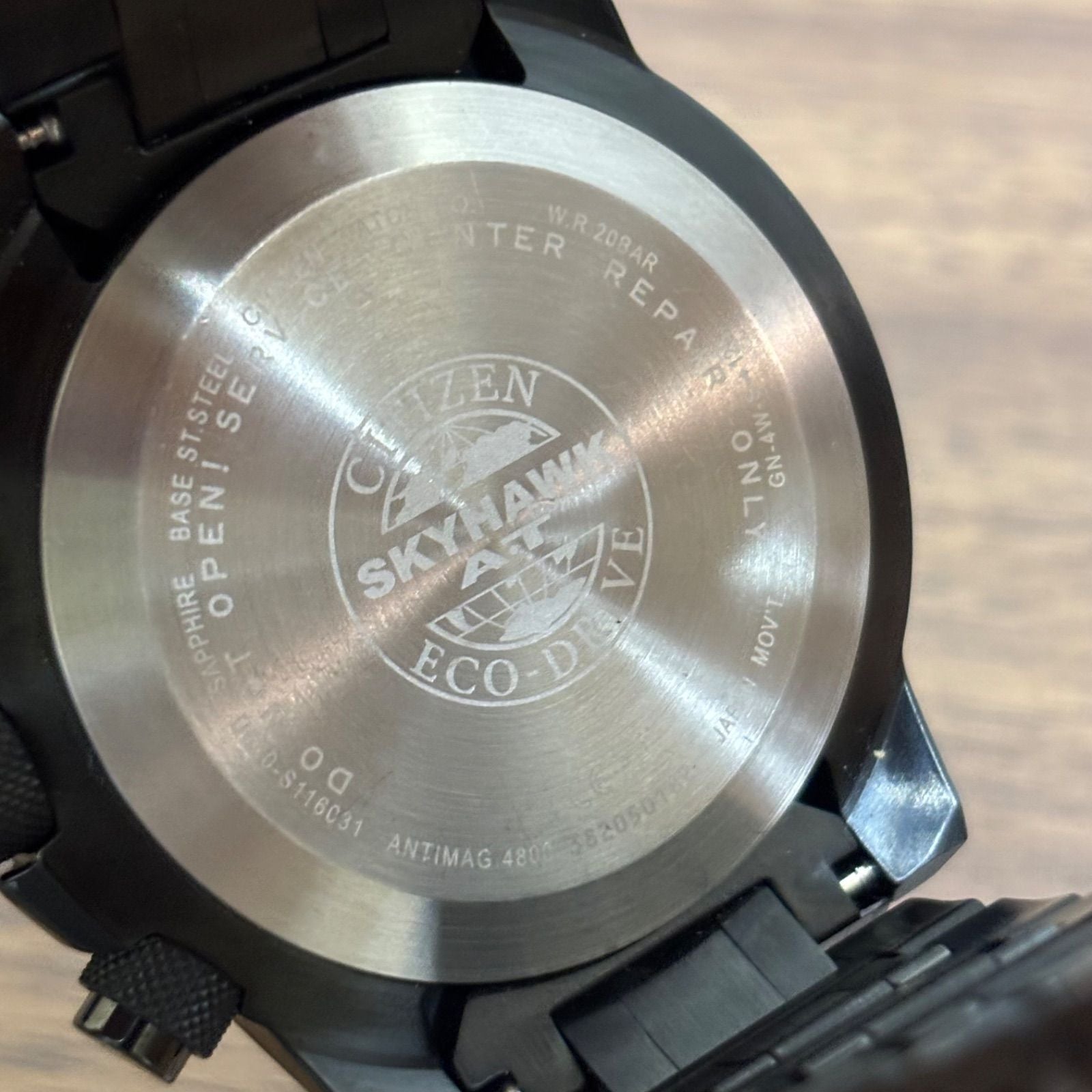 Citizen Promaster Eco-Drive Skyhawk JY8075-51E watch with round stainless steel case and sapphire glass