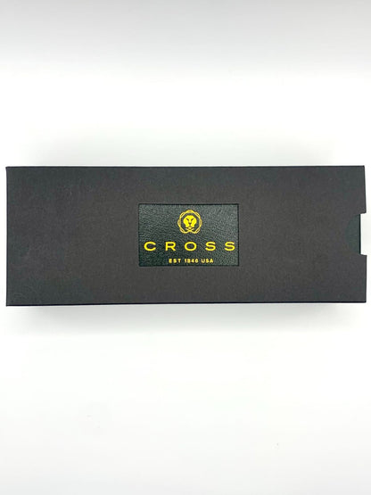 CROSS Galaxy Black Fountain Pen with Medium Nib and thick lacquer finish showing center ring grooves