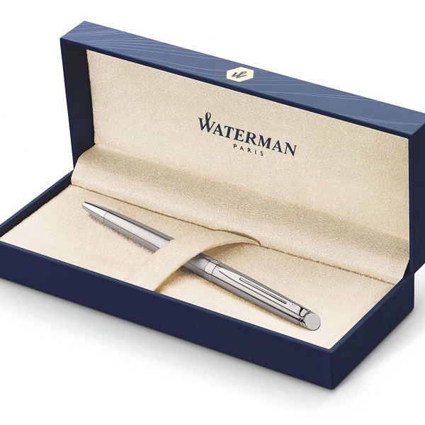 Waterman Metropolitan Essential stainless steel oil-based ballpoint pen with silver finish
