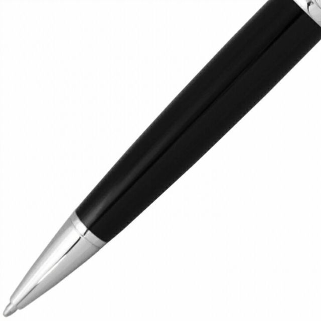 CROSS Bailey AT0452-7 black ballpoint pen with brass barrel, chrome accents, and lacquer finish