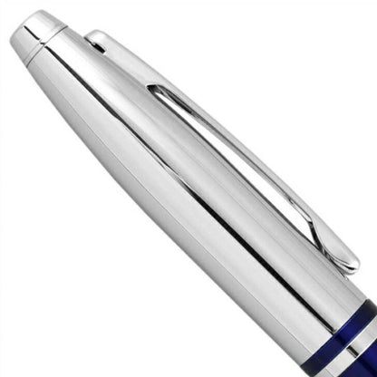 CROSS Kurutsubo Blue Ballpoint Pen AT0112-3 with blue barrel and silver accents