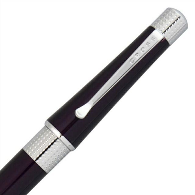 CROSS Beverly AT0492-7 deep purple ballpoint pen with silver accents and 133mm length