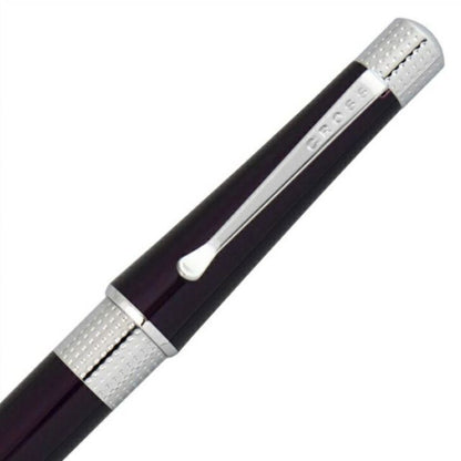 CROSS Beverly AT0492-7 deep purple ballpoint pen with silver accents and 133mm length