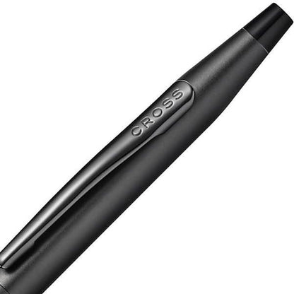 CROSS Classic Century Midnight Black oil-based ballpoint pen with brass body and sandblasted finish