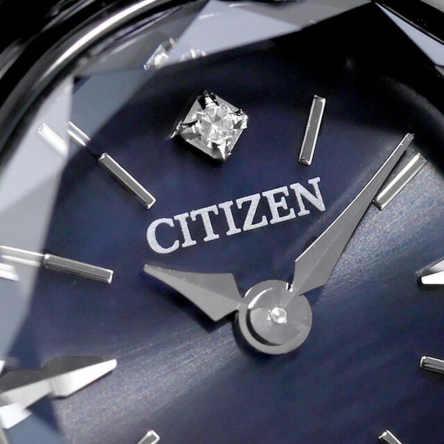 Citizen Kii EG7085-50L ladies wristwatch with blue dial and black stainless steel slide band