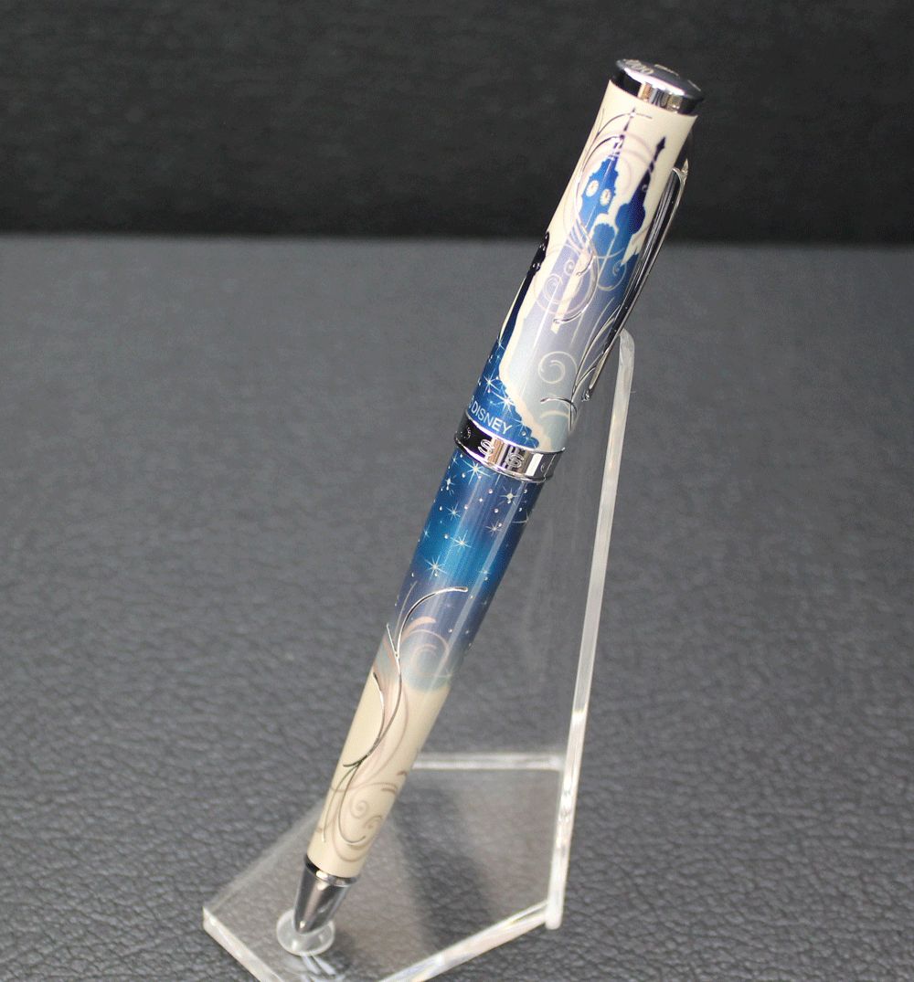 CROSS Cinderella Limited Edition ballpoint pen with silver and blue finish, cap on, displaying classic elegant design