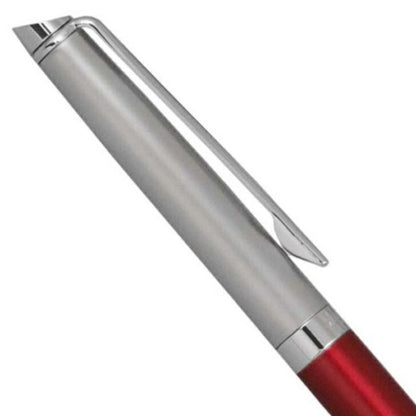 Waterman Metropolitan Essential Satin Red CT ballpoint pen with silver accents, 135 mm length