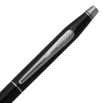 Cross Classic Century black lacquer ballpoint pen with sleek 135mm length and silver accents