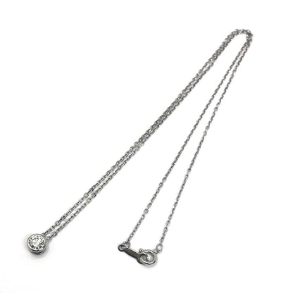 MIKIMOTO diamond necklace in Pt950 with 0.27ct diamond and 40cm chain laid flat